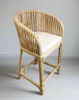 Amber Curved Rattan Bar Stool