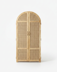 Arch Teak & Rattan Wardrobe - Full Hanging | Made To Order