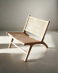 Caba Woven Rattan + Teak Lounger Chair