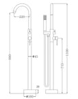 Otus Bath Filler & Hand Shower Floor Mixer - Chrome | Pre Order