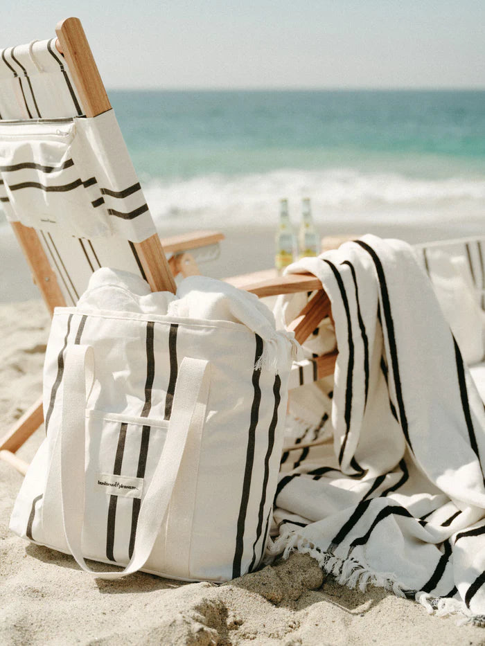 The Beach Towel - Black Two Stripe