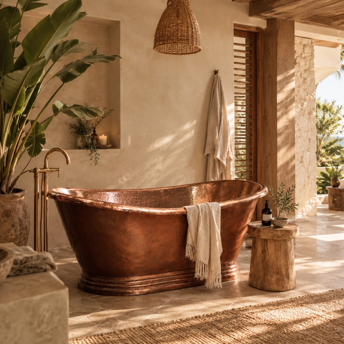Freestanding Bateau Copper Bath