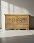 Belang White Wash Carved Teak Vanity 120cm