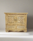 Belang White Wash Carved Teak Vanity 90cm