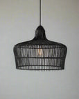 Black Zari Rattan Pendant 40cm Dia