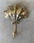 Brass Fan Clam Shell Wall Hook