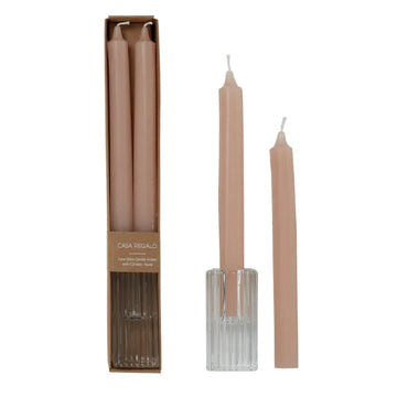 Cora Glass Candleholder and Nude Candle Gift Set