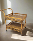 Alani Rattan Bar Cart - Caramel