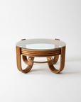 Caramel Pretzel Rattan Coffee Table 80cm Dia