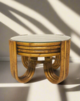 Caramel Pretzel Rattan Side Table 65cm Dia