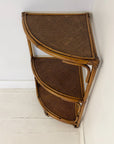 Corner Rattan Shelf - Caramel