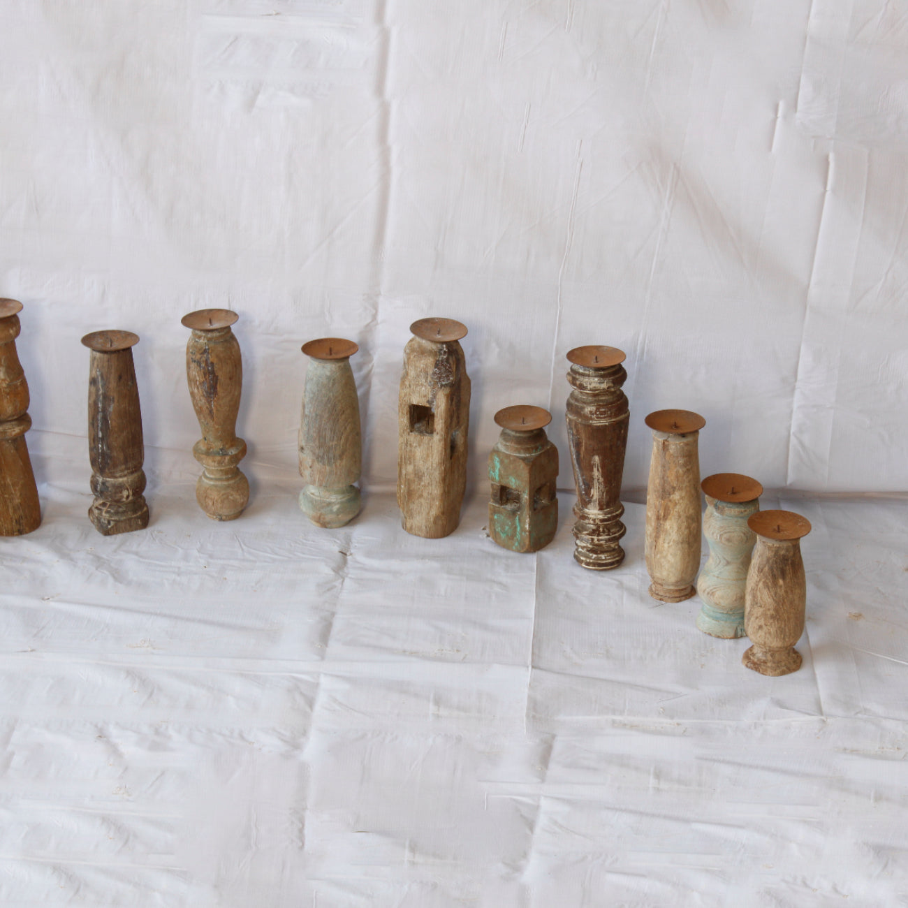 Carved Indian Candle Stands - Assorted Designs