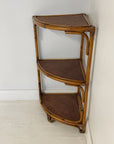 Corner Rattan Shelf - Caramel