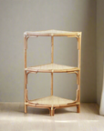 Corner Rattan Shelf - Natural