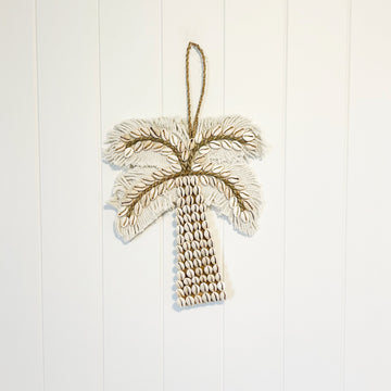 White Cowrie Palm Wall Hanging