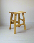 Curved Teak Counter Stool 69cm