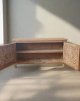 Eden White Wash Carved Teak Vanity 150cm