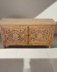 Eden White Wash Carved Teak Vanity 150cm