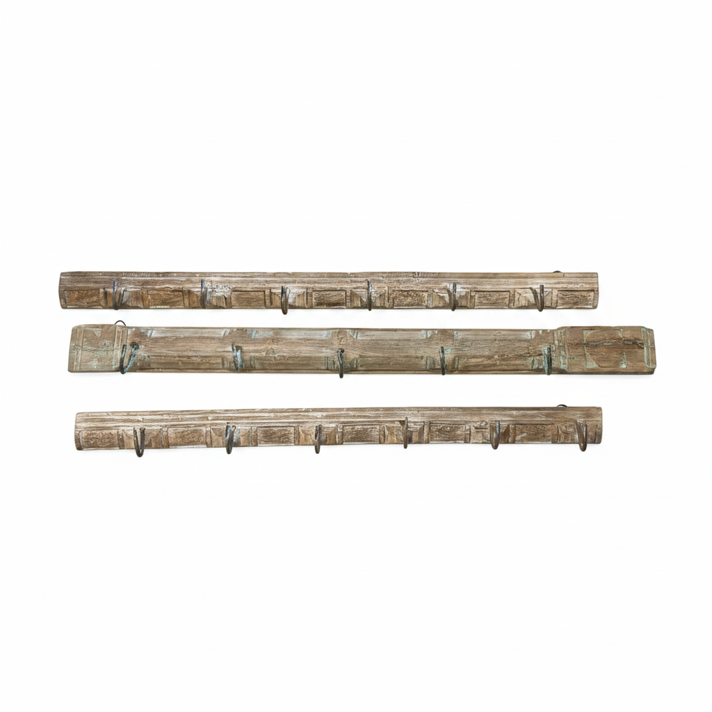 Extra Large Patla Vintage Indian Timber Wall Hooks