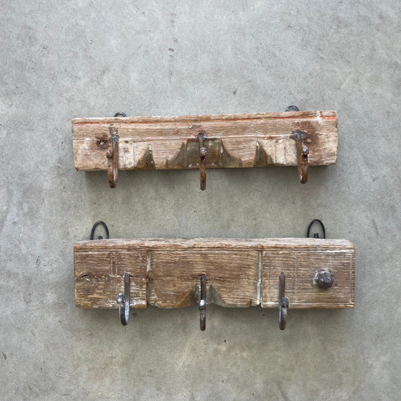 Extra Small Vintage Indian Timber Wall Hooks