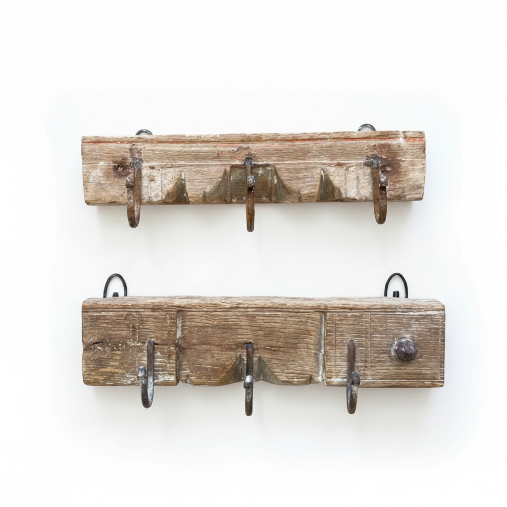 Extra Small Vintage Indian Timber Wall Hooks