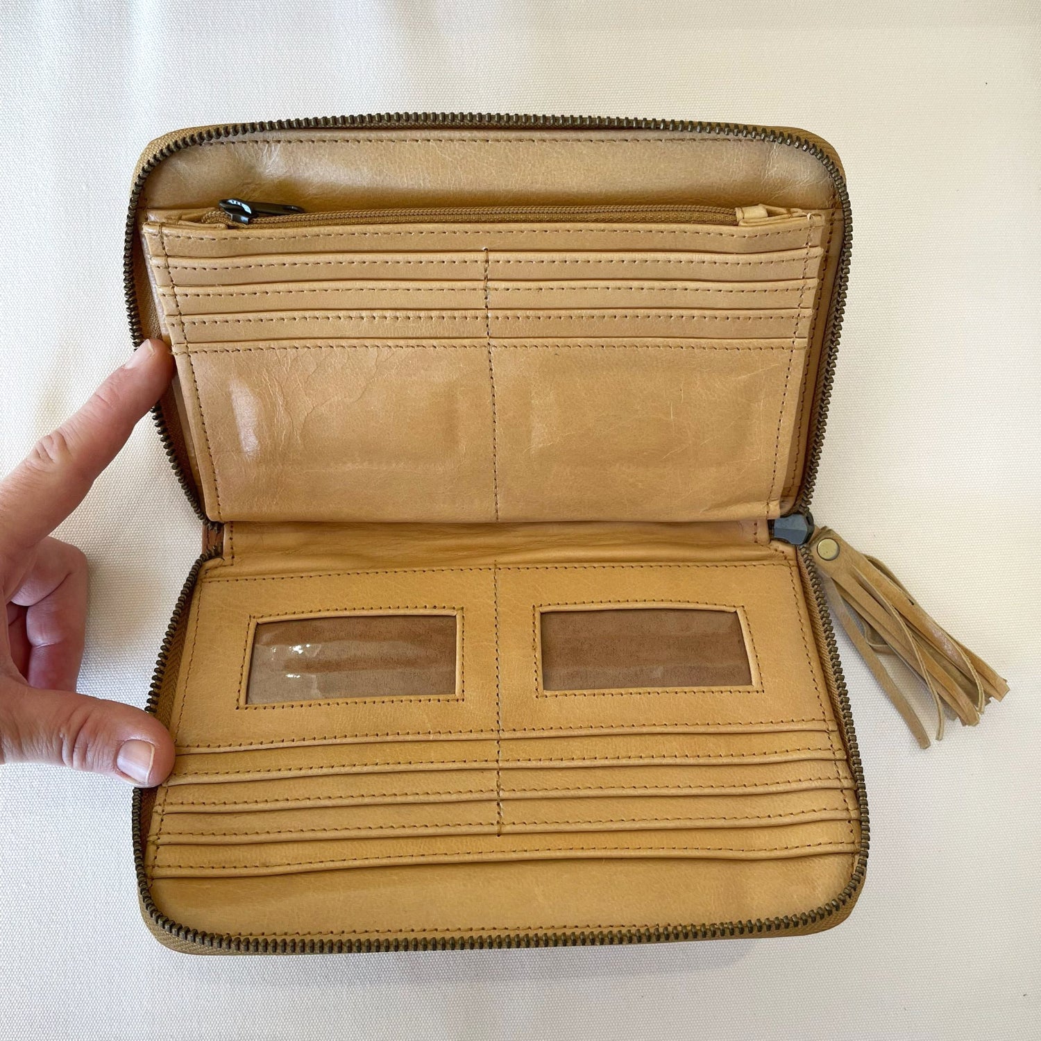 Feather Tan Leather Wallet