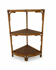 Corner Rattan Shelf - Caramel