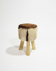 Goat Hide Small Round Stool | Made To Order