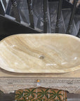 Grand Oval Polished Onyx Stone Basin 