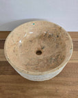 Hammered Round Blush Marble Stone Basin 03  | Pre Order - Arriving End Nov
