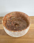 Hammered Round Red Marble Stone Basin 02 - Pre Order