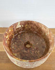 Hammered Round Red Marble Stone Basin 08 - Pre Order