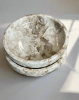 Beige Marble Stone Round Dish 12cm Dia