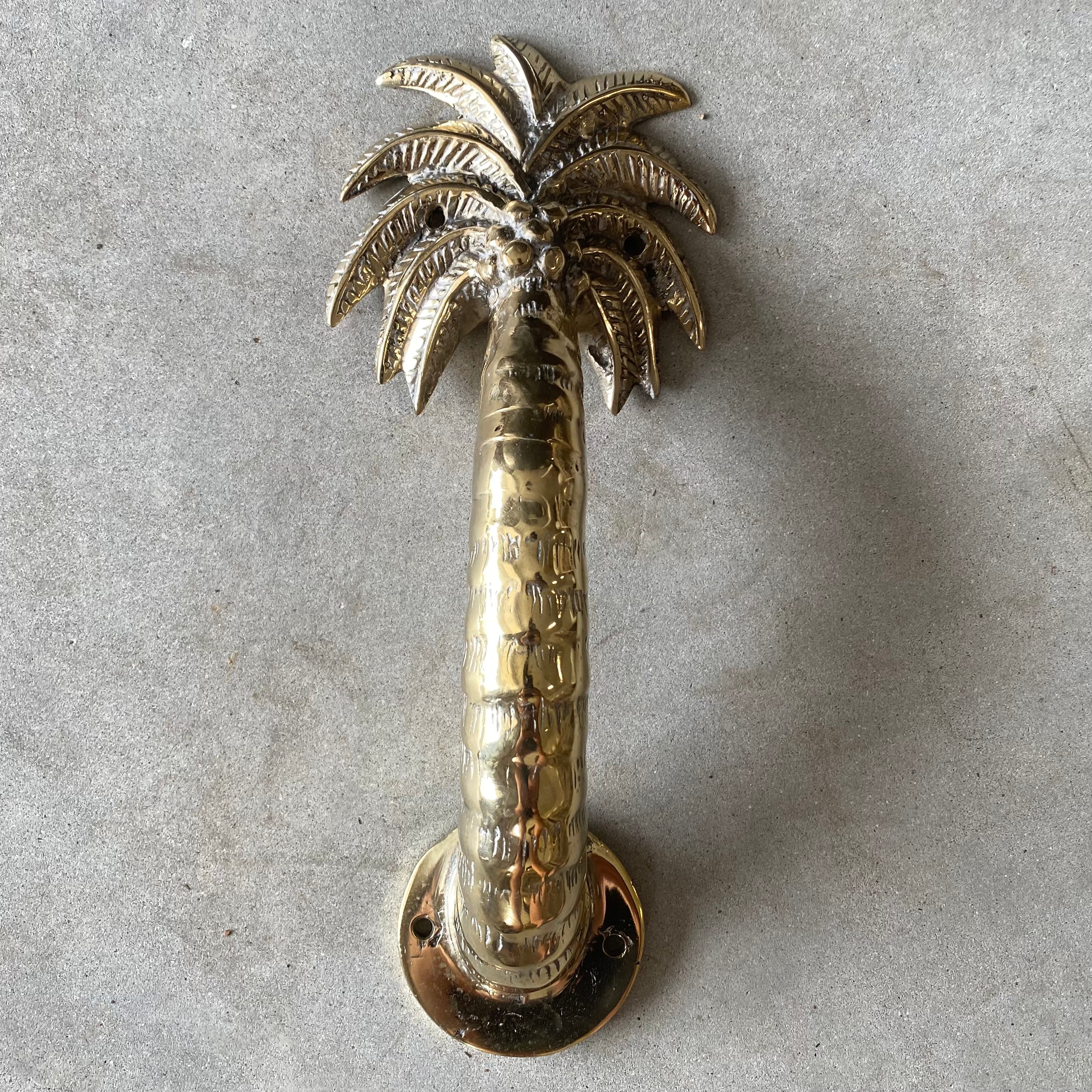 Brass Palm Door Handle 27cm