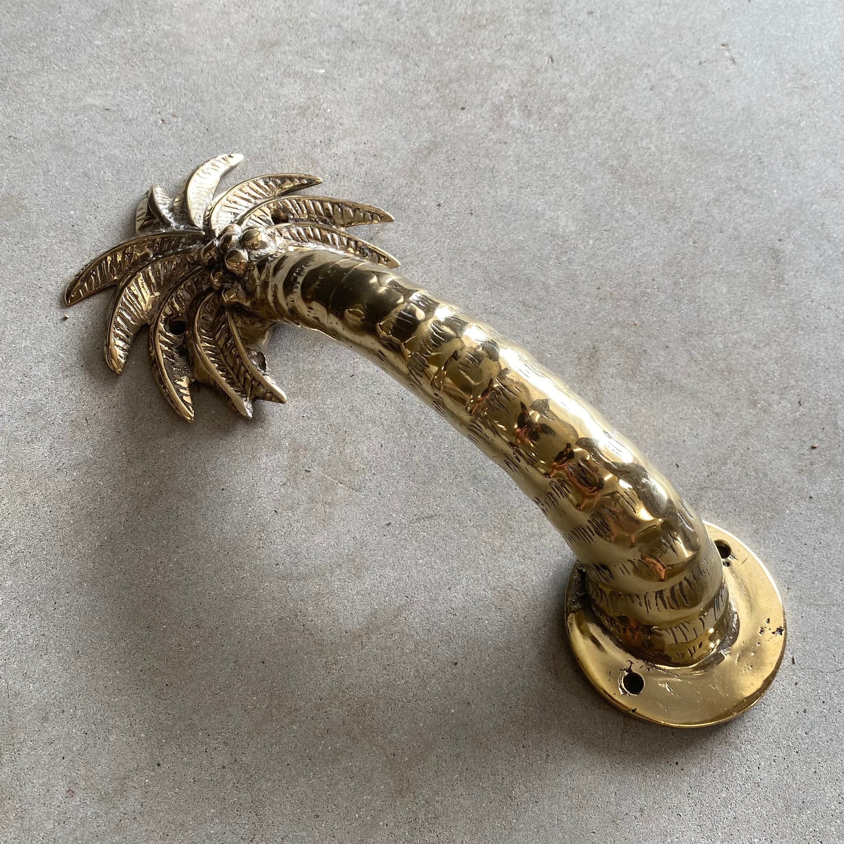 Brass Palm Door Handle 27cm