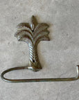 Tropical Palm Aged Brass Toilet Roll Holder