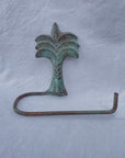 Tropical Palm Aged Brass Toilet Roll Holder