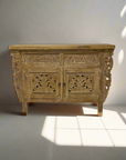 Indah White Wash Carved Teak Vanity 120cm