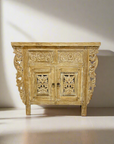 Indah White Wash Carved Teak Vanity 90cm