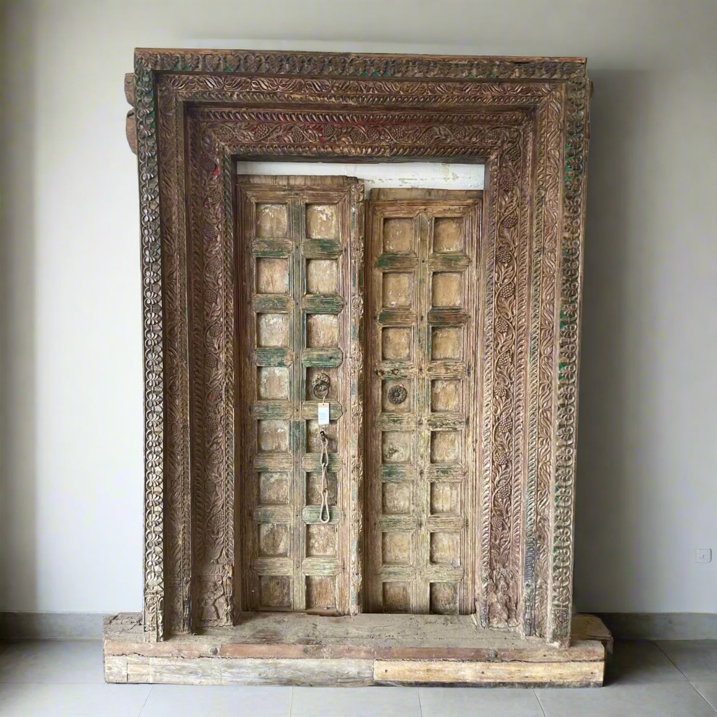 Indian Rajasthani Antique Framed Door 