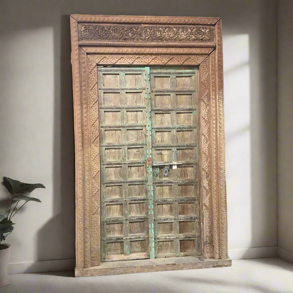 Indian Rajasthani Antique Framed Door 