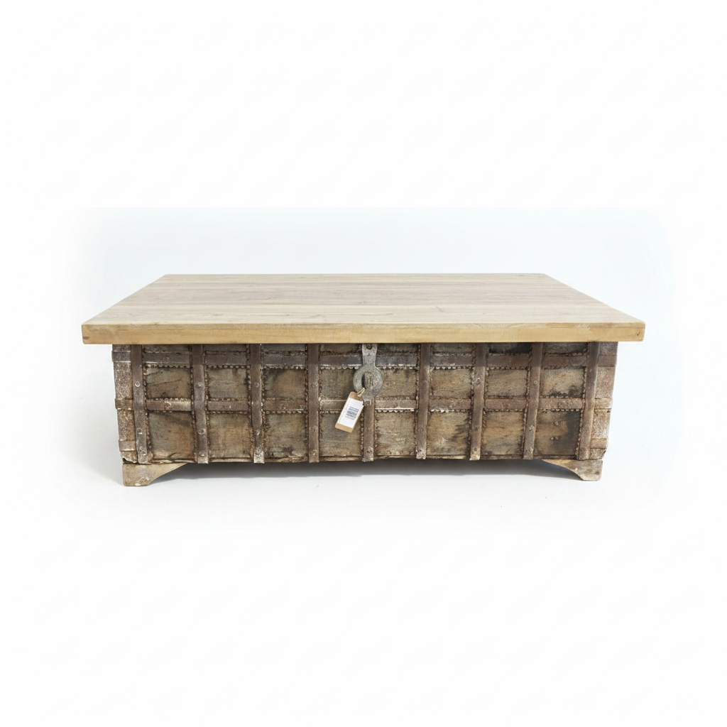 Indian Timber + Metal Dowry Chest 05