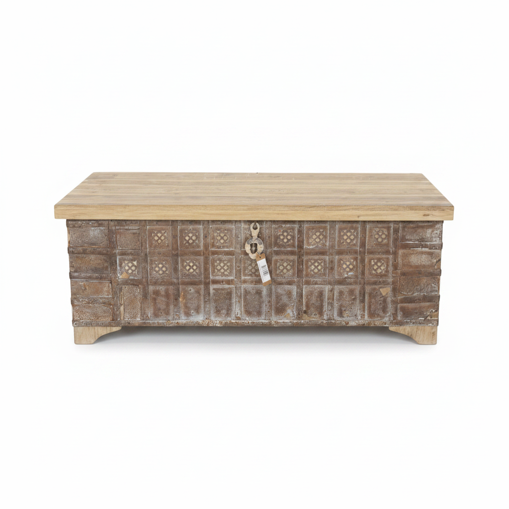 Indian Timber + Metal Dowry Chest 07