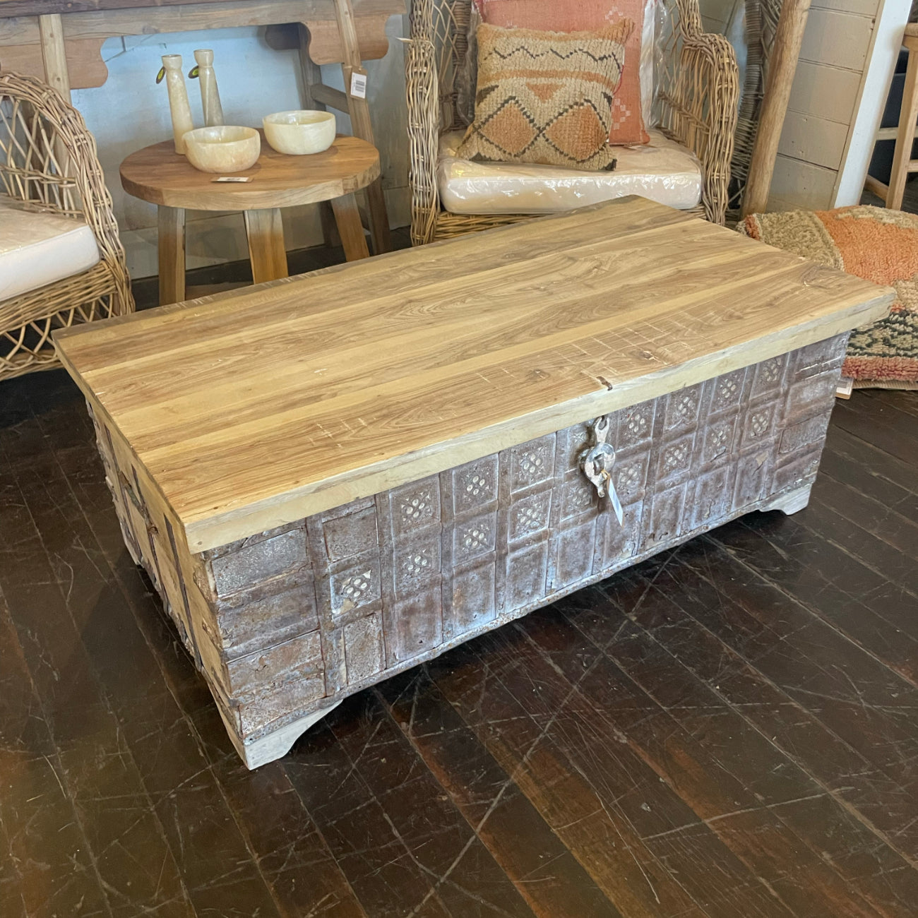 Indian Timber + Metal Dowry Chest 07
