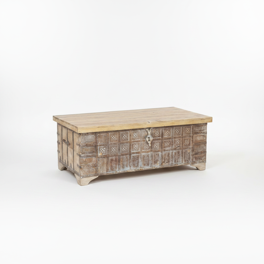 Indian Timber + Metal Dowry Chest 07