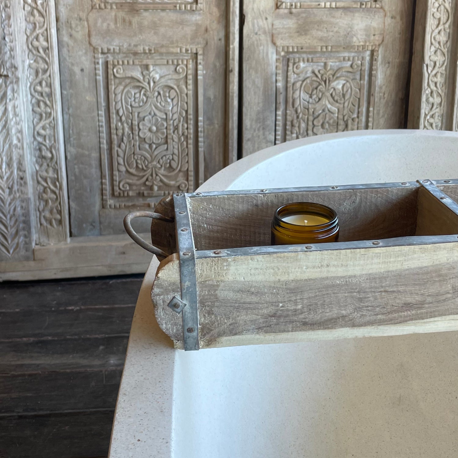 Indian Vintage Brick Box Bath Caddy