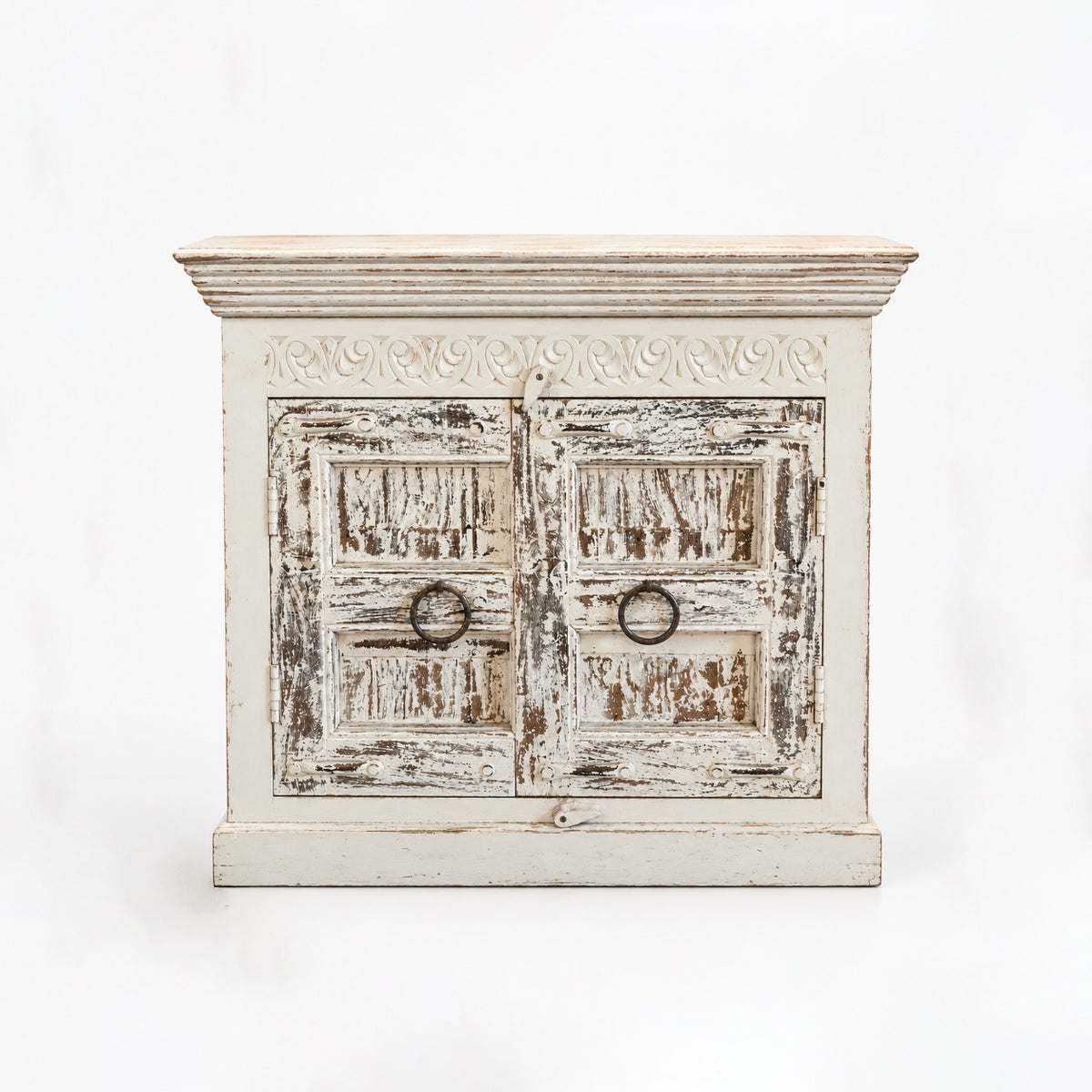 Indian White Wash Timber Vanity 04 - 90cm Length