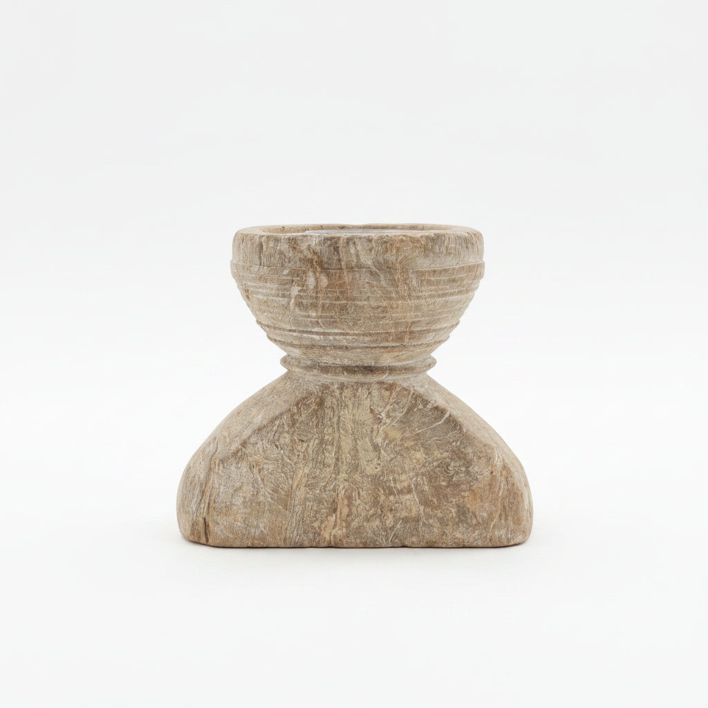 Indian Wooden Seeder Candle Holders