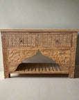 Kalak White Wash Carved Teak Vanity 120cm