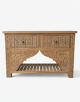 Kalak White Wash Carved Teak Vanity 120cm